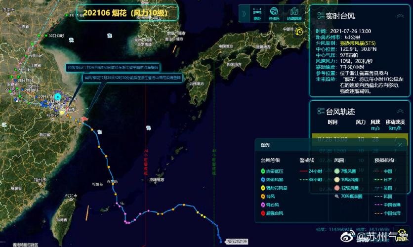 苏州天气 台风烟花将严重影响苏州