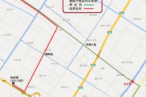 上海崇明堡陈中线公交线路调整