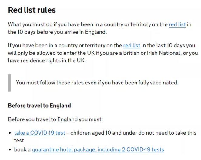 8月入境英国最新规定 英国红绿灯隔离政策