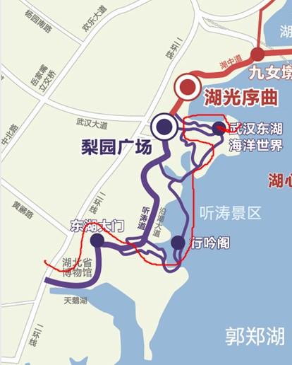 武漢東湖綠道線路圖 這份高清路線圖值得收藏