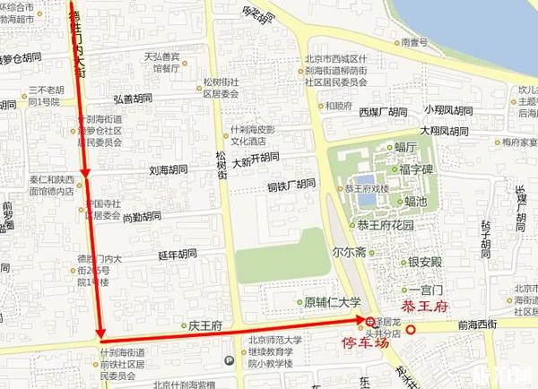 恭王府交通攻略(附路線圖)