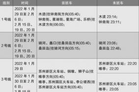 2022苏州春季期间地铁运营时间