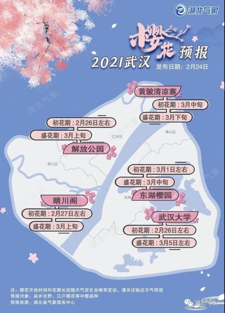 2022武汉樱花几月份开放 武汉樱花在哪个地方
