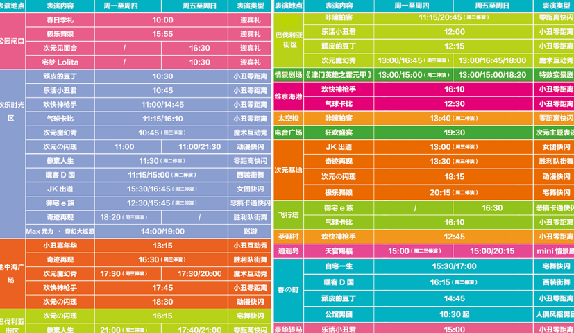 天津欢乐谷表演时间表最新2022