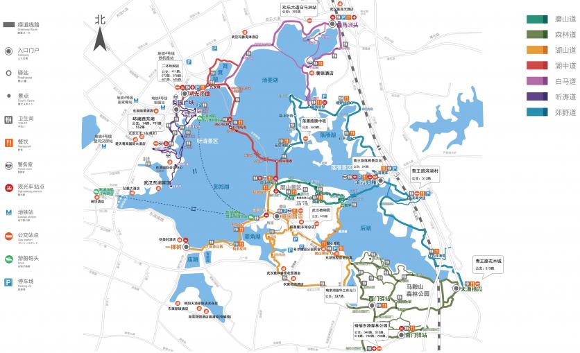 东湖绿道路线图高清 骑行、跑步、交通等信息都有
