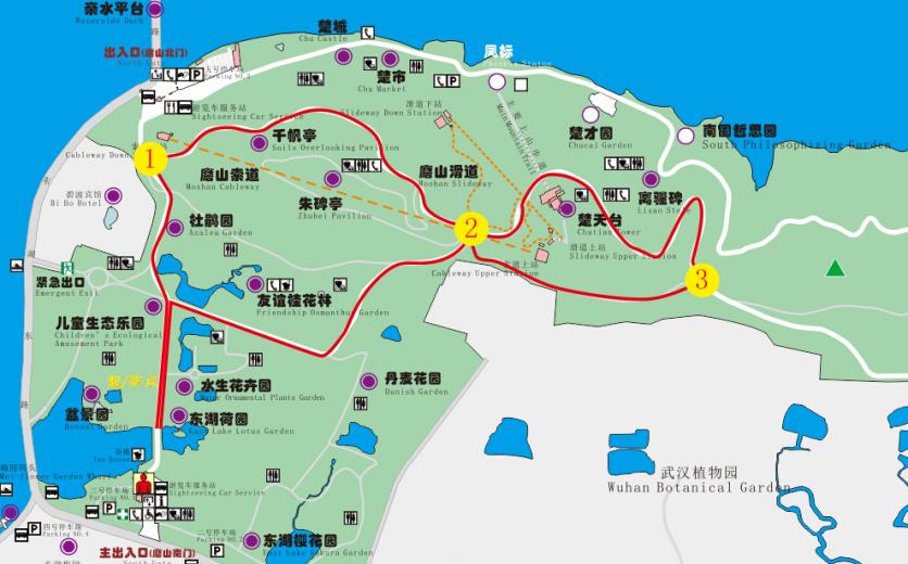 武漢東湖磨山景區地圖最新