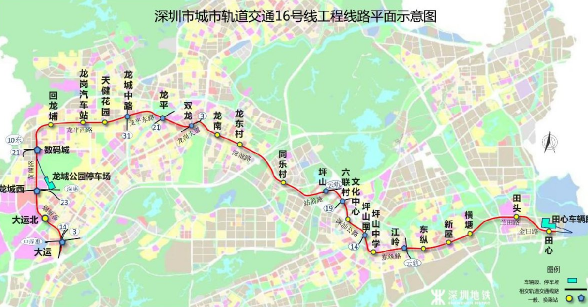 深圳地铁16号线最新线路图 附开通时间