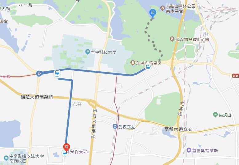 吹笛景區太漁橋去光谷天地怎么乘車