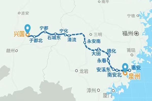 兴泉铁路线路图及通车时间