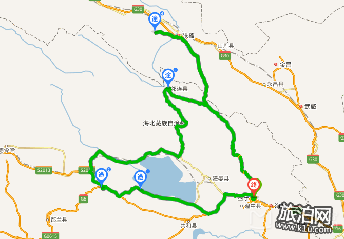 环青海湖自驾游路线图 青海甘肃旅游路线图