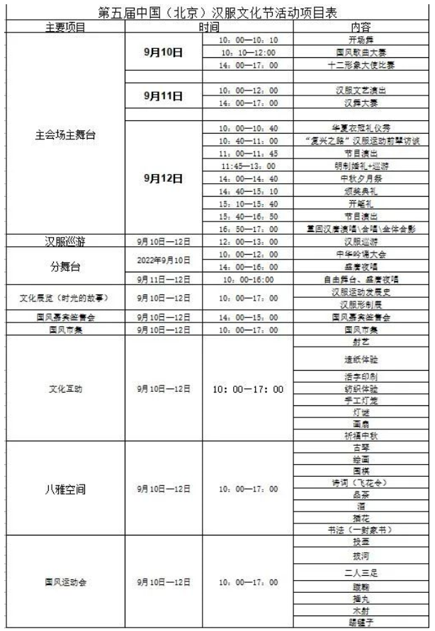 2022北京汉服节（时间+门票+活动）