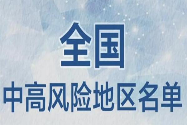 今日中高风险地区名单最新全国2022