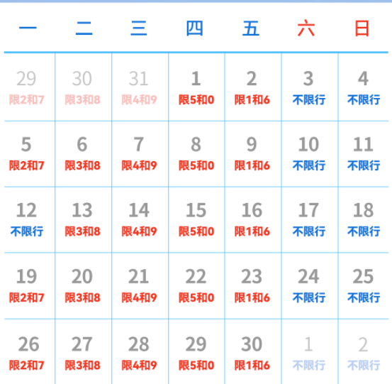 天津限行最新通知2022年9月轮换