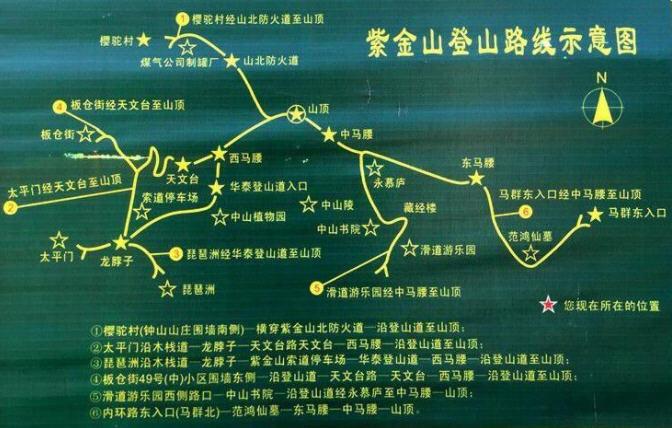 南京紫金山爬山路线图