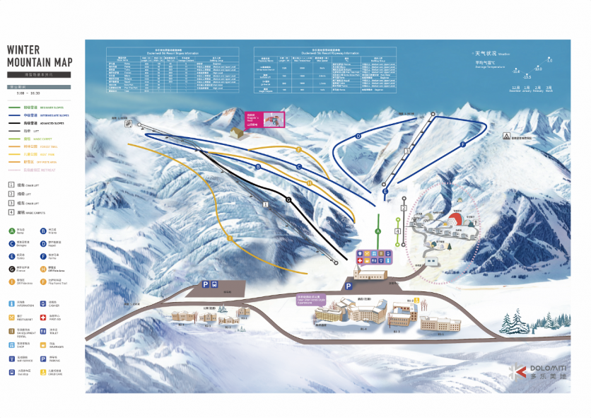 多乐美地滑雪场雪道图