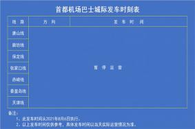 北京首都机场巴士时刻表 附票价信息和经停站点