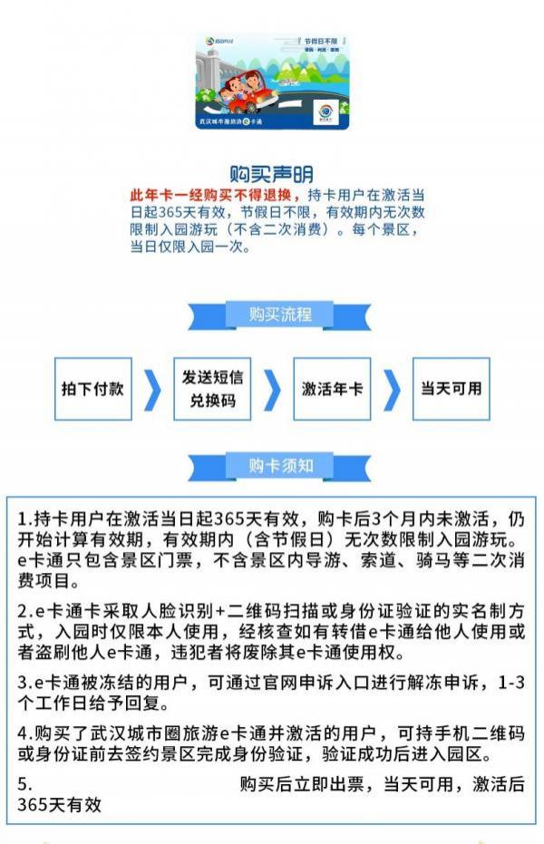 2023武汉城市圈旅游e卡通购买方式+办理流程+包含景点+注意事项