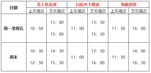 2024吉安海洋世界表演时间