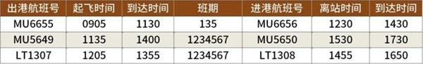 2023宁波机场冬季航班时刻表