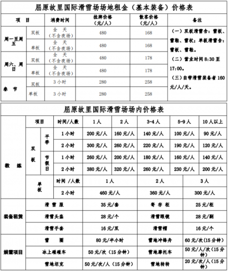 屈原故里国际滑雪场游玩攻略-门票价格-景点信息