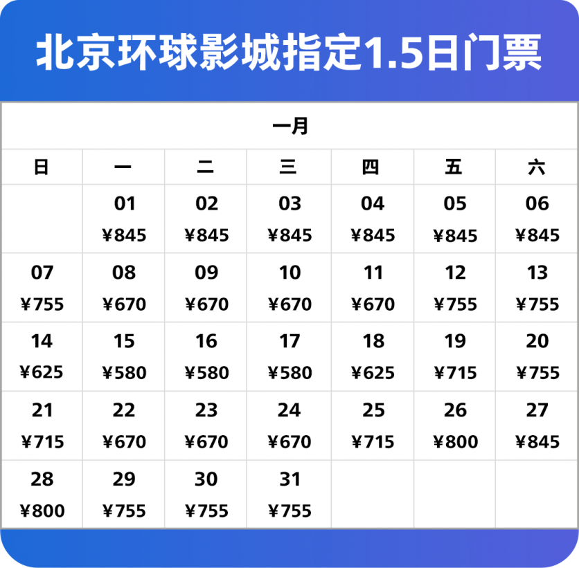 北京环球影城门票价格2024年