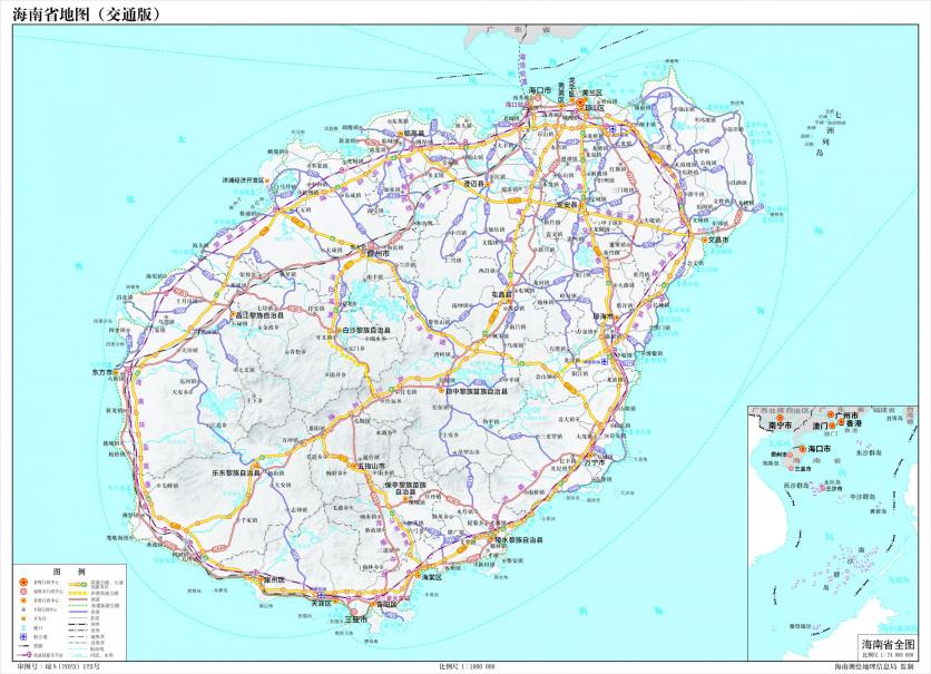 海南环岛自驾游最佳路线图(中线+东线+西线)