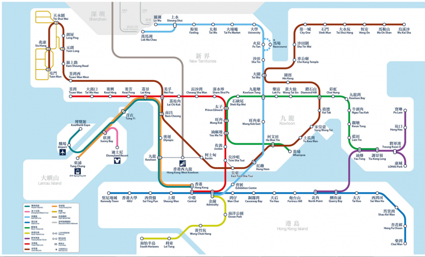 香港地铁线路图2024最新