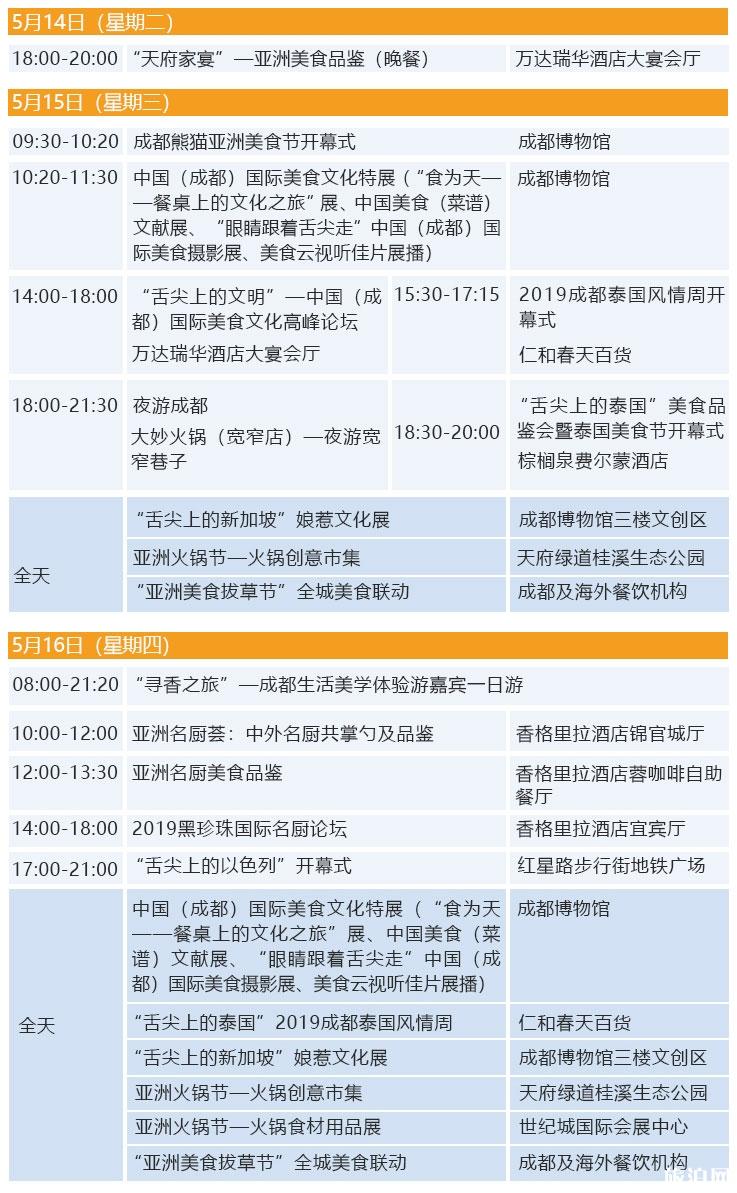 2019成都熊猫亚洲美食节时间活动汇总打卡攻略