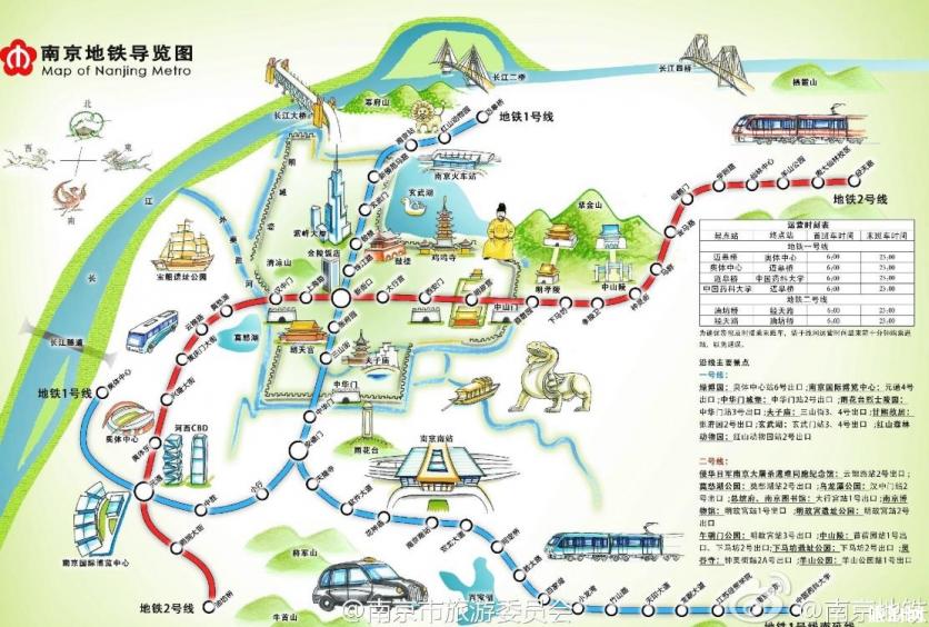 南京地铁手绘地图图片