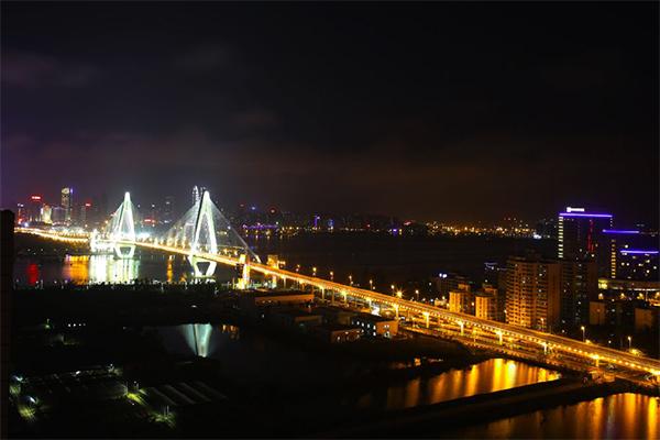 海口白沙门公园夜景图片