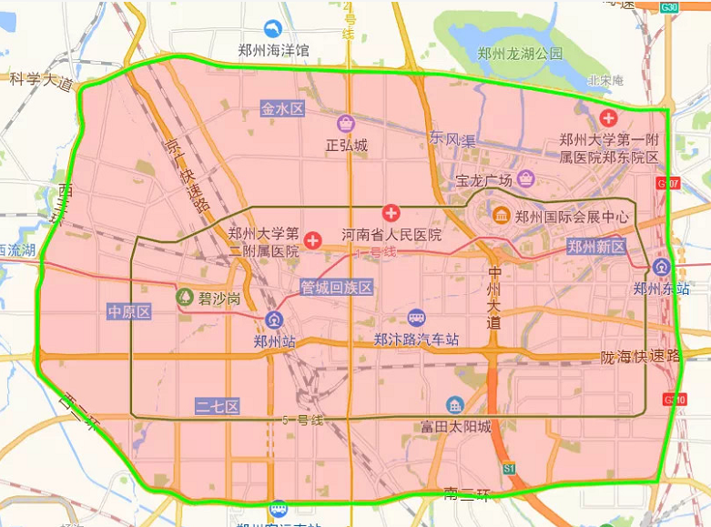 郑州限号区域 今日图片